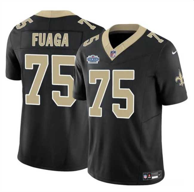Men & Women & Youth New Orleans Saints #75 Taliese Fuaga Black 2024 With Dradt Patch F.U.S.E Vapor Limited Stitched Jersey->new orleans saints->NFL Jersey